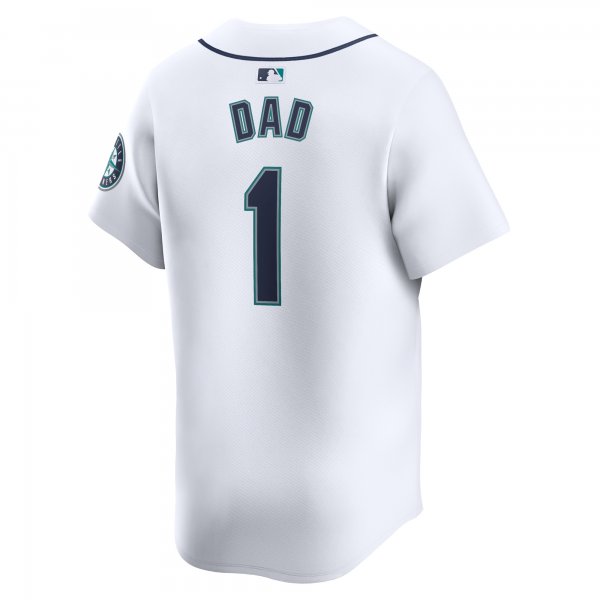 Men's Seattle Mariners Nike White #1 Dad Home Limited Jersey