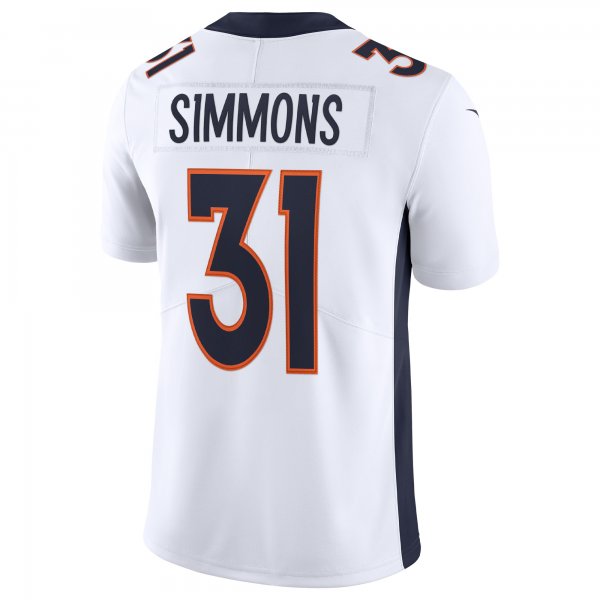 Men's Denver Broncos Justin Simmons Nike White Vapor Limited Jersey