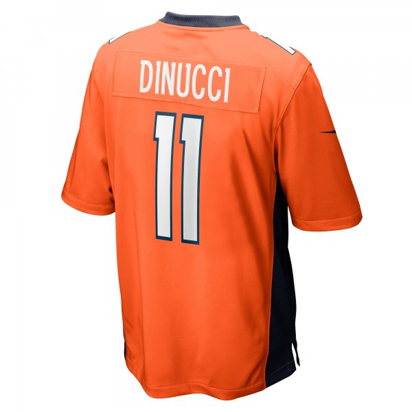 Men's Denver Broncos Ben DiNucci Nike  Orange Team Game Jersey