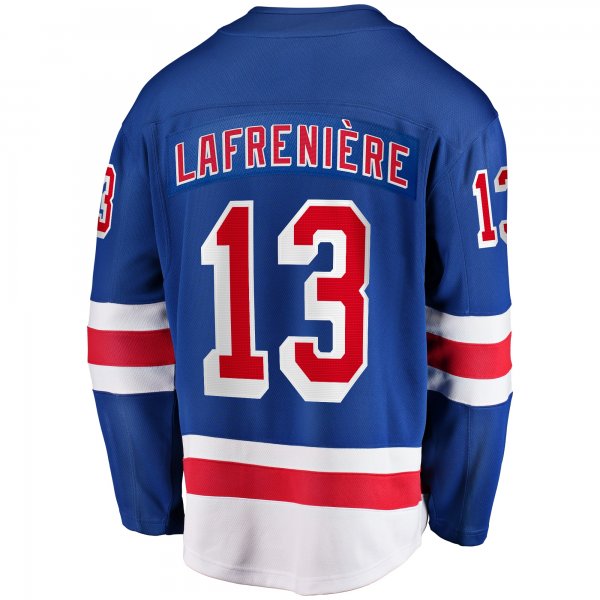 Men's New York Rangers Alexis Lafreniere Fanatics Blue Home Breakaway Jersey