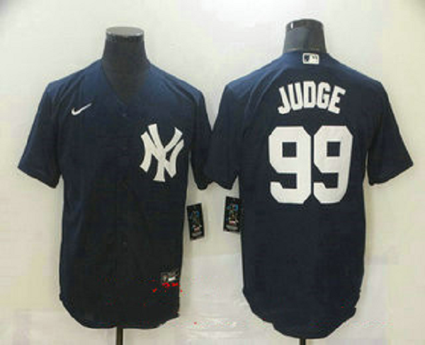 Men's New York Yankees #99 Aaron Judge Navy Blue Stitched MLB Nike Cool Base Jersey