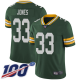 Green Bay Packers #33 Aaron Jones Green Team Color Men's Stitched NFL 100th Season Vapor Limited Jersey