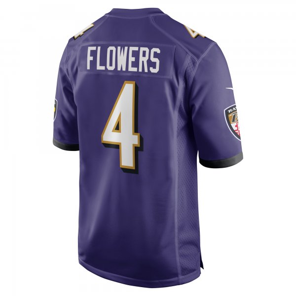 Men's Baltimore Ravens Zay Flowers Nike Purple 2023 NFL Draft First Round Pick Game Jersey