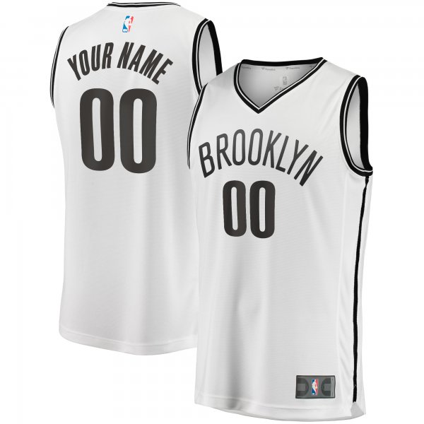 Youth Brooklyn Nets  Fanatics White Fast Break Replica Custom Jersey - Association Edition