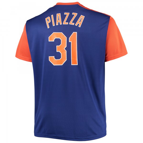 Men's New York Mets Mike Piazza Royal/Orange Cooperstown Collection Replica Player Jersey