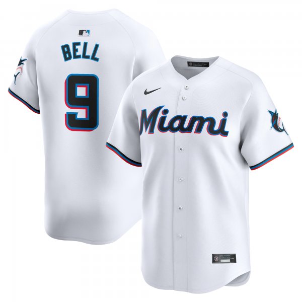 Men's Miami Marlins Josh Bell Nike White Home Limited Player Jersey