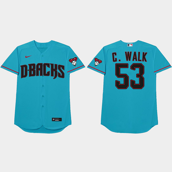 Christian Walker Nickname Diamondbacks 2021 Players Weekend C. Walk Blue Men's Jersey