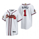 Men's #1 Ozzie Albies Atlanta Braves White 2022 Gold Program MLB Jersey