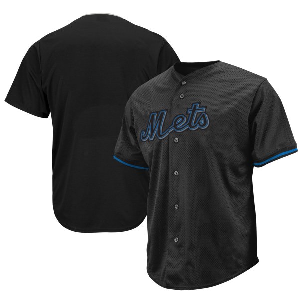 Men's New York Mets Black Big & Tall Pop Fashion Jersey