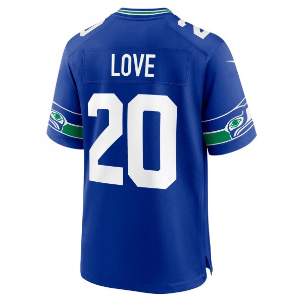 Men's Seattle Seahawks Julian Love Nike Royal Throwback Player Game Jersey