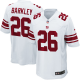 Men's Nike New York Giants #26 Saquon Barkley White 2018 NFL Draft Pick Game Jersey