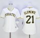 Pittsburgh Pirates #21 Roberto Clemente White Women's Home Stitched MLB Jersey