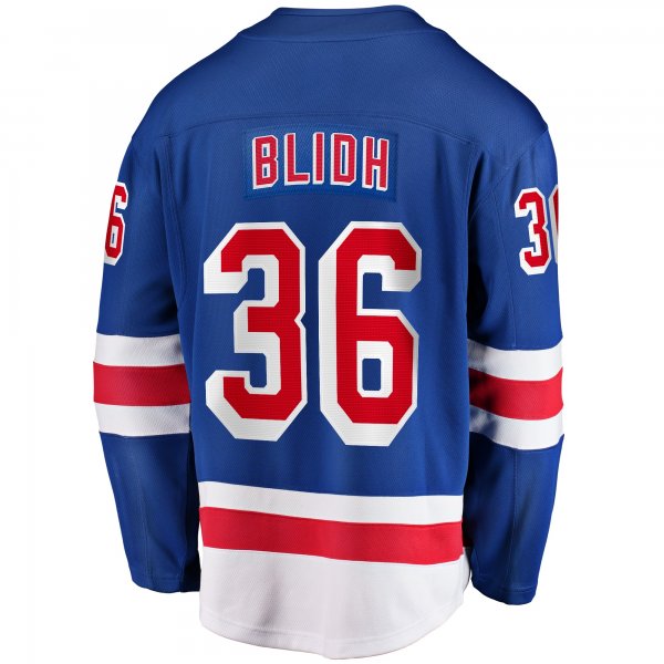 Men's New York Rangers Anton Blidh Fanatics Blue Home Breakaway Jersey