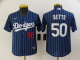 Youth Nike Los Angeles Dodgers #50 Mookie Betts Blue Stitched MLB Cool Base Jersey