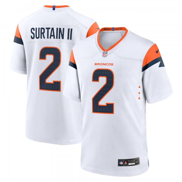 Men's Denver Broncos #2 Patrick Surtain II Nike White Limited Jersey