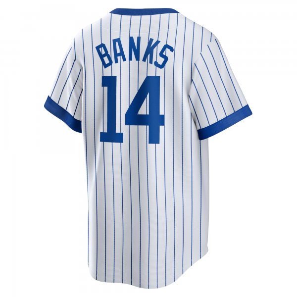 Men's Chicago Cubs Ernie Banks Nike White Home Cooperstown Collection Player Jersey