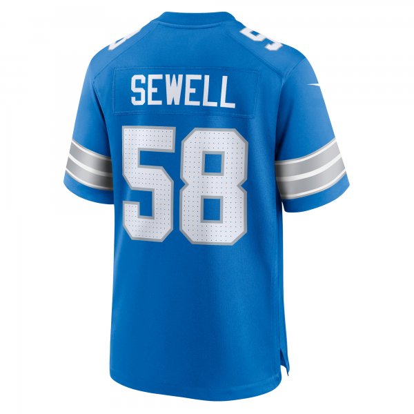 Men's Detroit Lions Penei Sewell Nike Blue Game Jersey