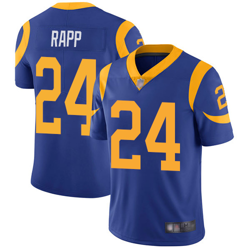 Los Angeles Rams #24 Taylor Rapp Royal Blue Alternate Men's Stitched NFL Vapor Untouchable Limited Jersey