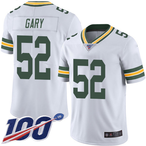 Green Bay Packers #52 Rashan Gary White Men's Stitched NFL 100th Season Vapor Limited Jersey