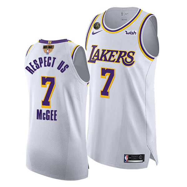 JaVale McGee Los Angeles 2020 NBA Finals G3 White Jersey Respect Us