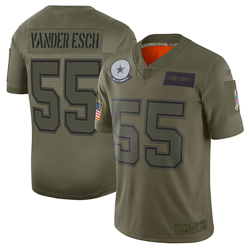 Dallas Cowboys #55 Leighton Vander Esch Camo Men's Stitched NFL Limited 2019 Salute To Service Jersey