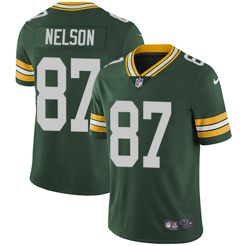 Men's Nike Green Bay Packers #87 Jordy Nelson Green Team Color Stitched NFL Vapor Untouchable Limited Jersey