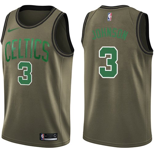 Men's Nike Boston Celtics #3 Dennis Johnson Green Salute to Service Swingman NBA Jersey