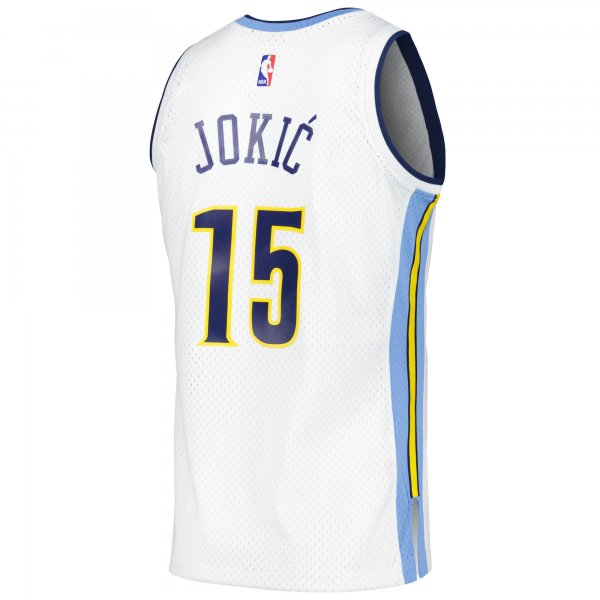 Men's Denver Nuggets Nikola Jokic Mitchell & Ness White 2016/17 Throwback Swingman Jersey