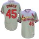 St. Louis Cardinals #45 Bob Gibson Grey Flexbase Collection Cooperstown Stitched MLB Jersey