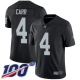 Las Vegas Raiders #4 Derek Carr Black Team Color Youth Stitched NFL 100th Season Vapor Limited Jersey