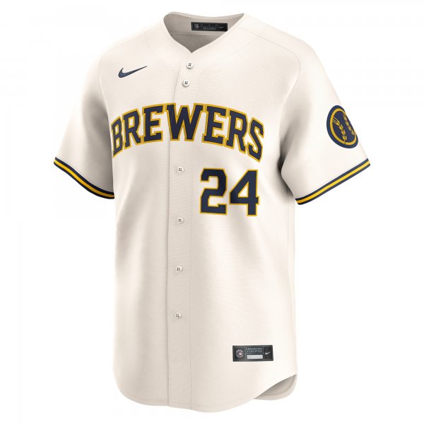 Men's Milwaukee Brewers William Contreras Nike Cream Home Limited Player Jersey