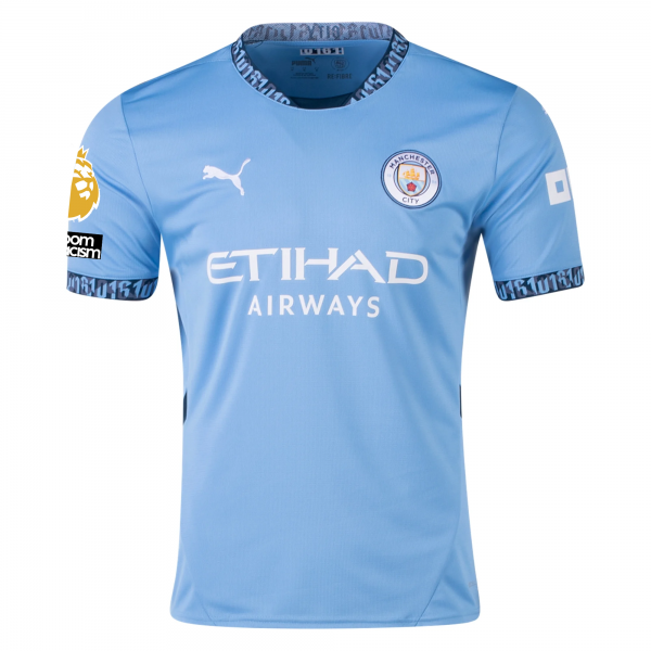 Puma Manchester City Manuel Akanji Home Jersey w/ EPL + No Room For Racism + Club World Cup Patches 24/25 (Team Light Blue/Marine Blue)
