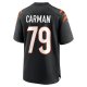 Men's Cincinnati Bengals Jackson Carman Nike Black Game Jersey