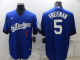 Men's Nike Los Angeles Dodgers #5 Freddie Freeman Royal City Connect Cool Base Stitched MLB Jersey