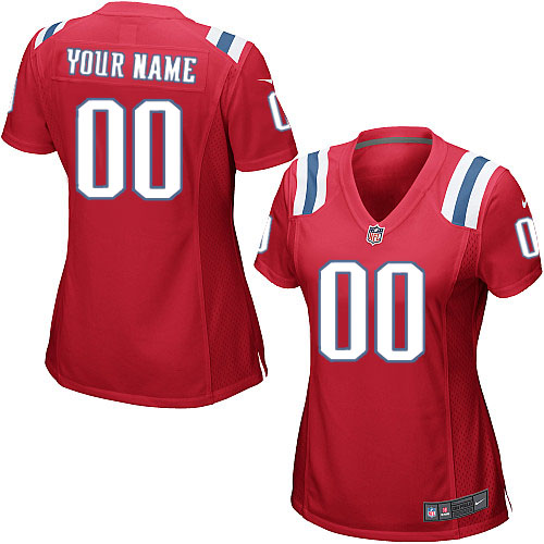 Nike New England Patriots Customized Red Stitched Elite Women's NFL Jersey