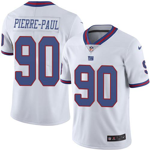 Nike New York Giants #90 Jason Pierre-Paul White Men's Stitched NFL Limited New Color Rush Jersey