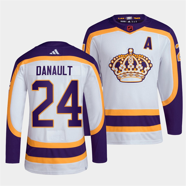 Men's Los Angeles Kings #24 Phillip Danault White 2022 Reverse Retro NHL Jersey