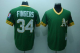 Mitchell And Ness Oakland Athletics #34 Rollie Fingers Stitched Green Throwback MLB Jersey