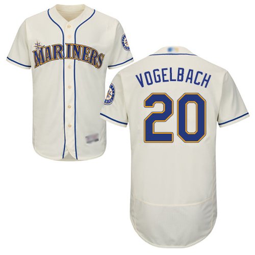 Seattle Mariners #20 Dan Vogelbach Cream Flexbase Collection Stitched MLB Jersey