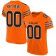 Men's Custom Orange Black-White Mesh Authentic Football Jersey