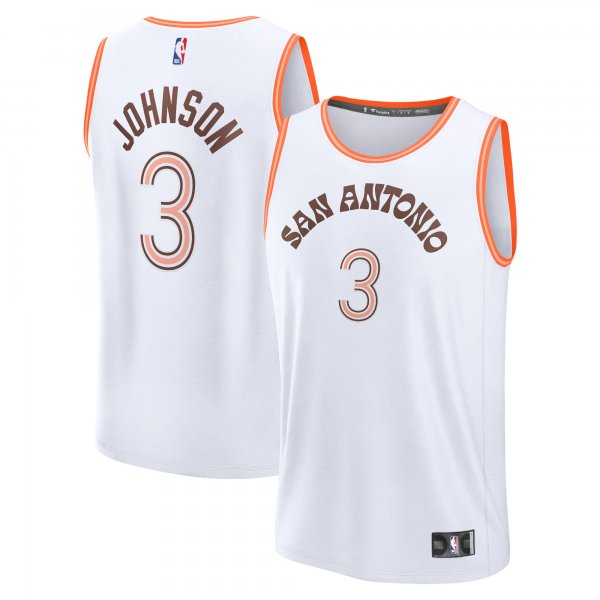 Men's San Antonio Spurs Keldon Johnson Fanatics White Fast Break Jersey - City Edition