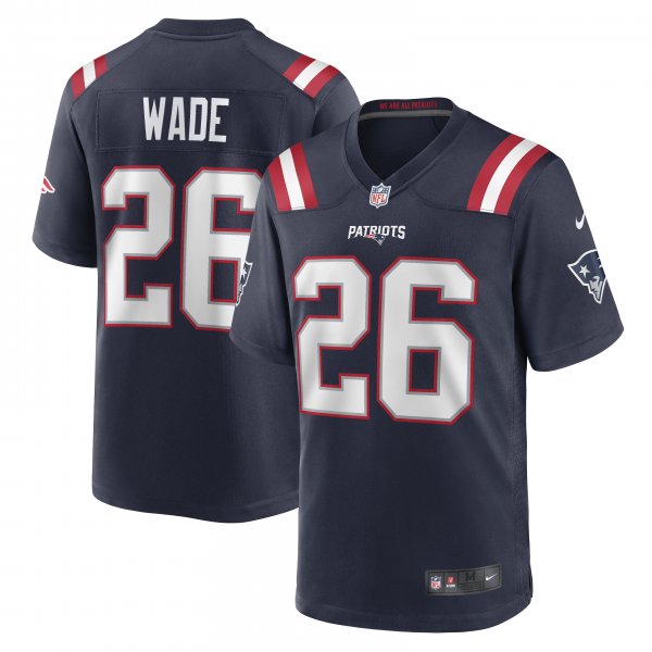 Men's New England Patriots Shaun Wade Nike Navy Game Jersey