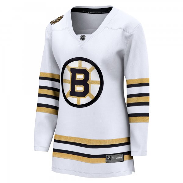 Women's Boston Bruins  Fanatics White 100th Anniversary Premier Breakaway Jersey