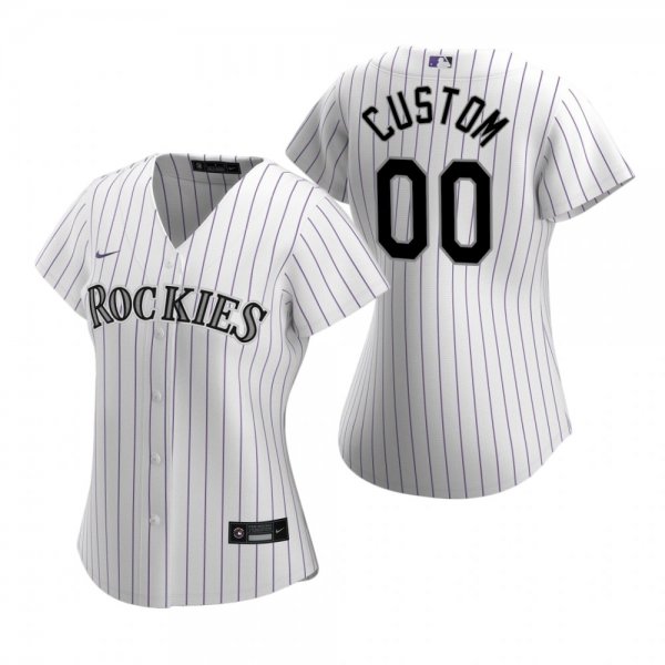 Women's Colorado Rockies Custom Nike White 2020 Home Jersey