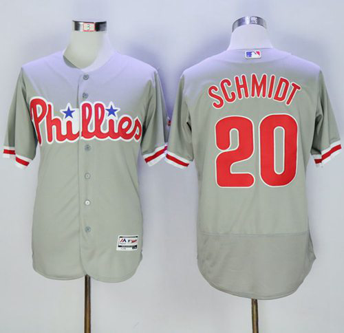 Philadelphia Phillies #20 Mike Schmidt Grey Flexbase Collection Stitched MLB Jersey