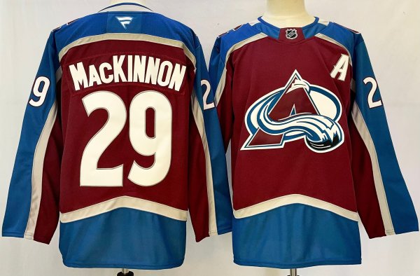 Men's #29 Nathan MacKinnon Colorado Avalanche Red And Blue City Edition Jersey