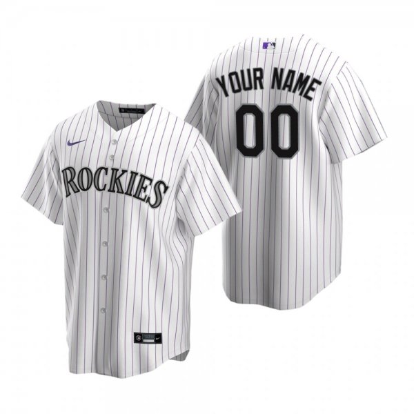 Men's Colorado Rockies Custom Nike White Home Jersey