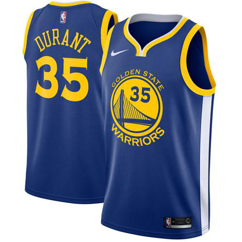 Men's Nike Golden State Warriors #35 Kevin Durant Blue Stitched Swingman NBA Jersey