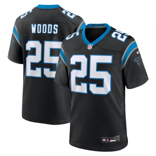 Men's Carolina Panthers Xavier Woods Nike Black Team Game Jersey