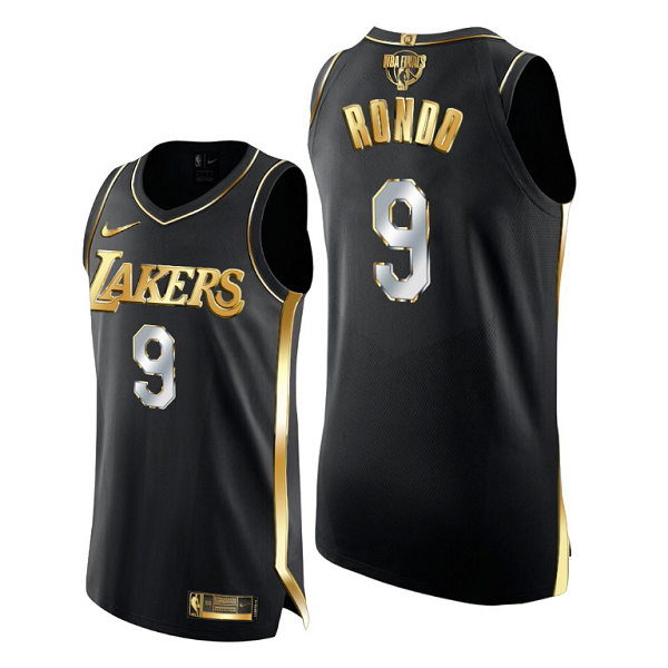 Los Angeles Lakers Rajon Rondo 2020 NBA Finals Golden Limited Edition Black Jersey 2020-21